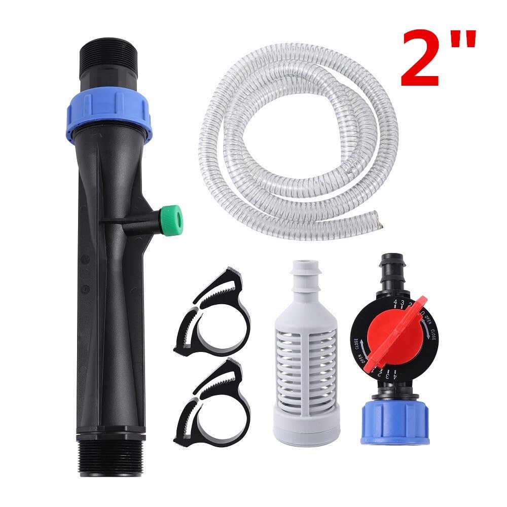 Iniettore di Fertilizzante Venturi con Filettatura Maschio da 1"/1,5"/2", Raccordo for irrigazione con irrigatore a Goccia(2 inch Kit)