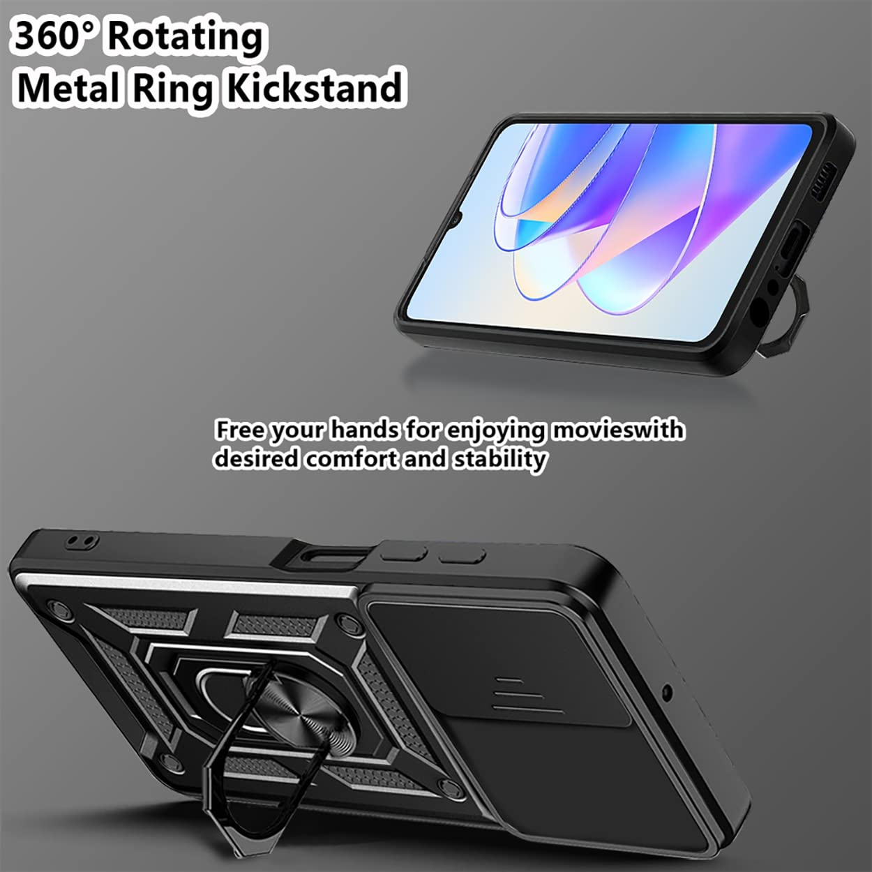 TEYYOS Armor Cover Trasparente per Honor X7a, Custodia PC/TPU