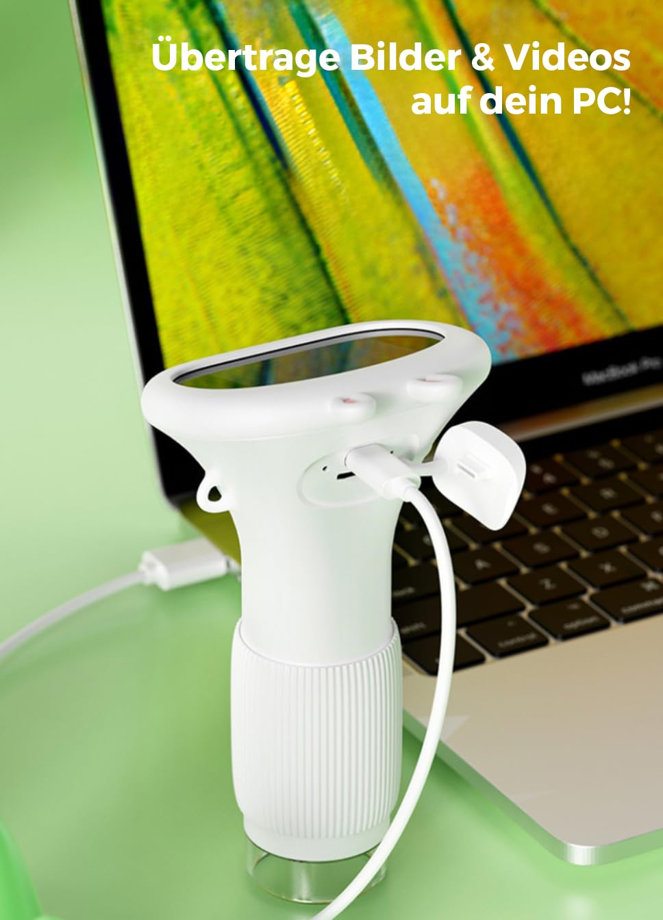 Lemoni Explorer - Digitaler Mikroskop Digitales Mikroskop für Kinder, 2,0'' IPS-Bildschirm, USB Mikroskop mit LED-Lichtern, ideal für PC-Anschluss und Outdoor-Nutzung ab 3 Jahren