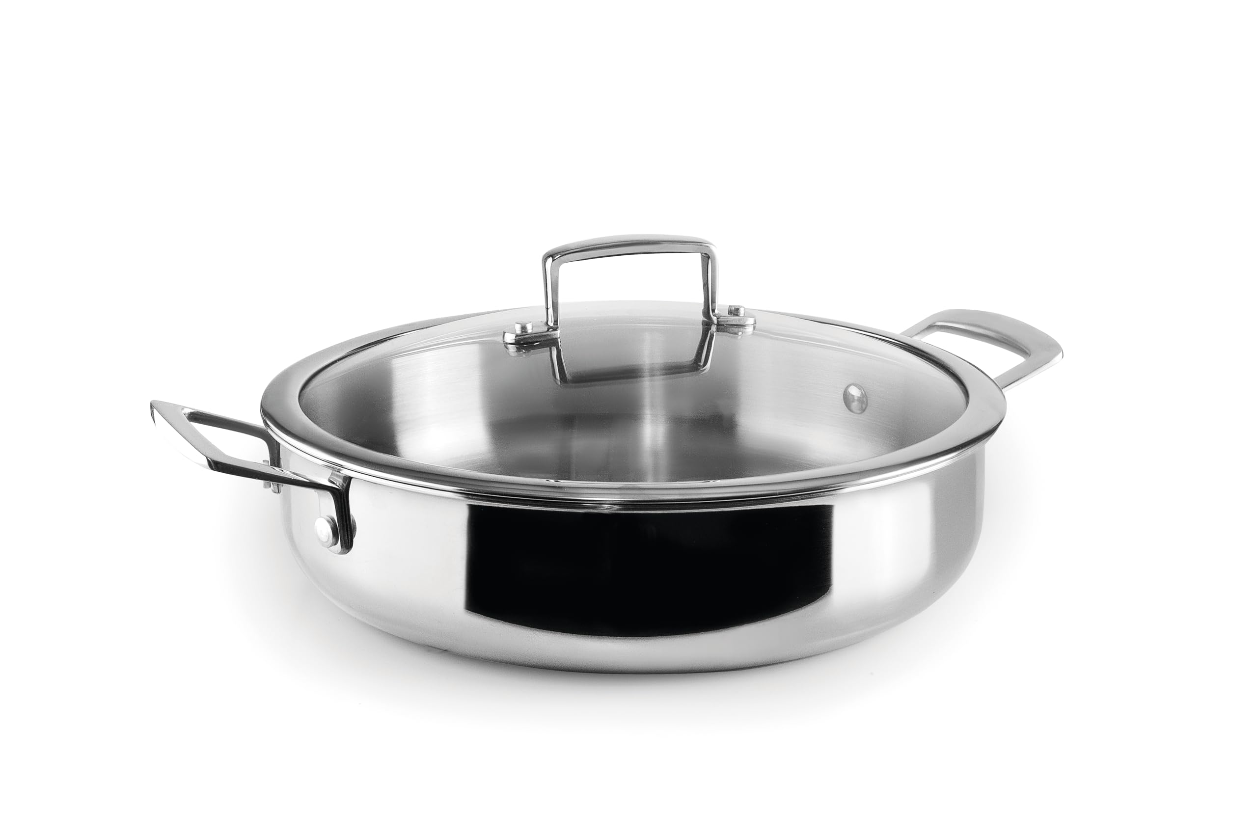 IBILI - Triply Natural 32 cm Three-Layer Pea Pot, Stainless Steel, Suitable for Induction, Without Non-Stick