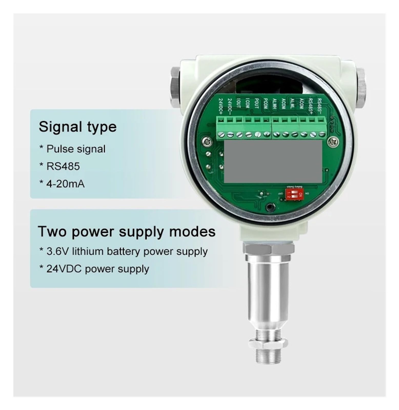 Caudalímetro de turbina for agua líquida, 4-20 mA, RS485, 24 V CC, sensor de flujo electromagnético con pantalla LCD Garantizar la estabilidad(DN65-4-20mA-SS304)