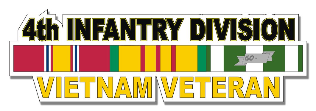 U.S. Army 4th Infantry Division Vietnam Veteran Window Strip Window Bumper Sticker Decal 3.8"