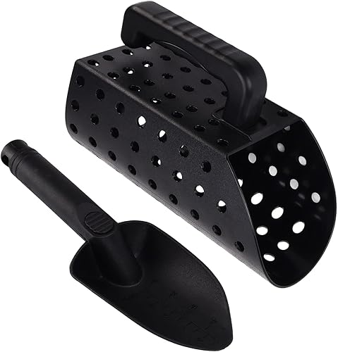 Miniatura 7 de Cuchara de arena de detección de metales, pala de detector de metales, herramienta de excavación de tesoros de tamiz de arena, tamiz de arena manual