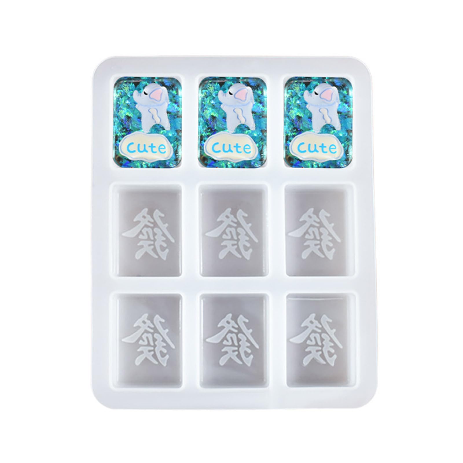 Kelisdi Practical Mahjong Epoxy Resin Mold Handmade Mahjong Pendant Ornament Crafting Silicone Mold for Jewelry
