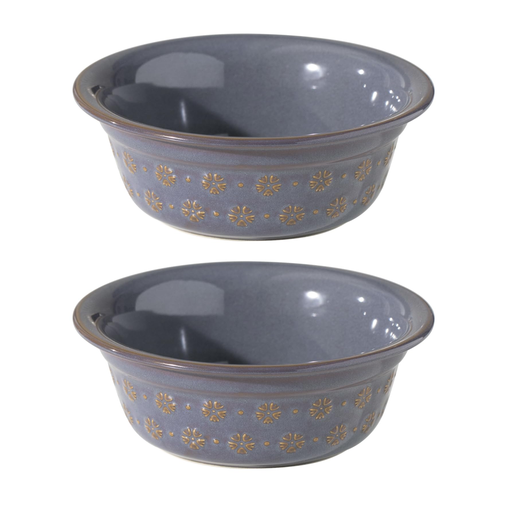Havniva 6.3inch Ceramic Set of 2 Dog Bowls, Food and Water Bowls for Small and Medium Dog, 2pcs Basic Dog Bowl, Wide Opening Rounded Edge (2 Bowls,