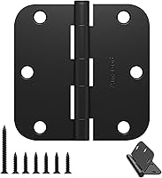 Vista 14 de Bisagras de puerta de níquel cepillado, paquete de 3 bisagras redondeadas de níquel satinado de 3.5 pulgadas para puerta interior con radio de 5/8