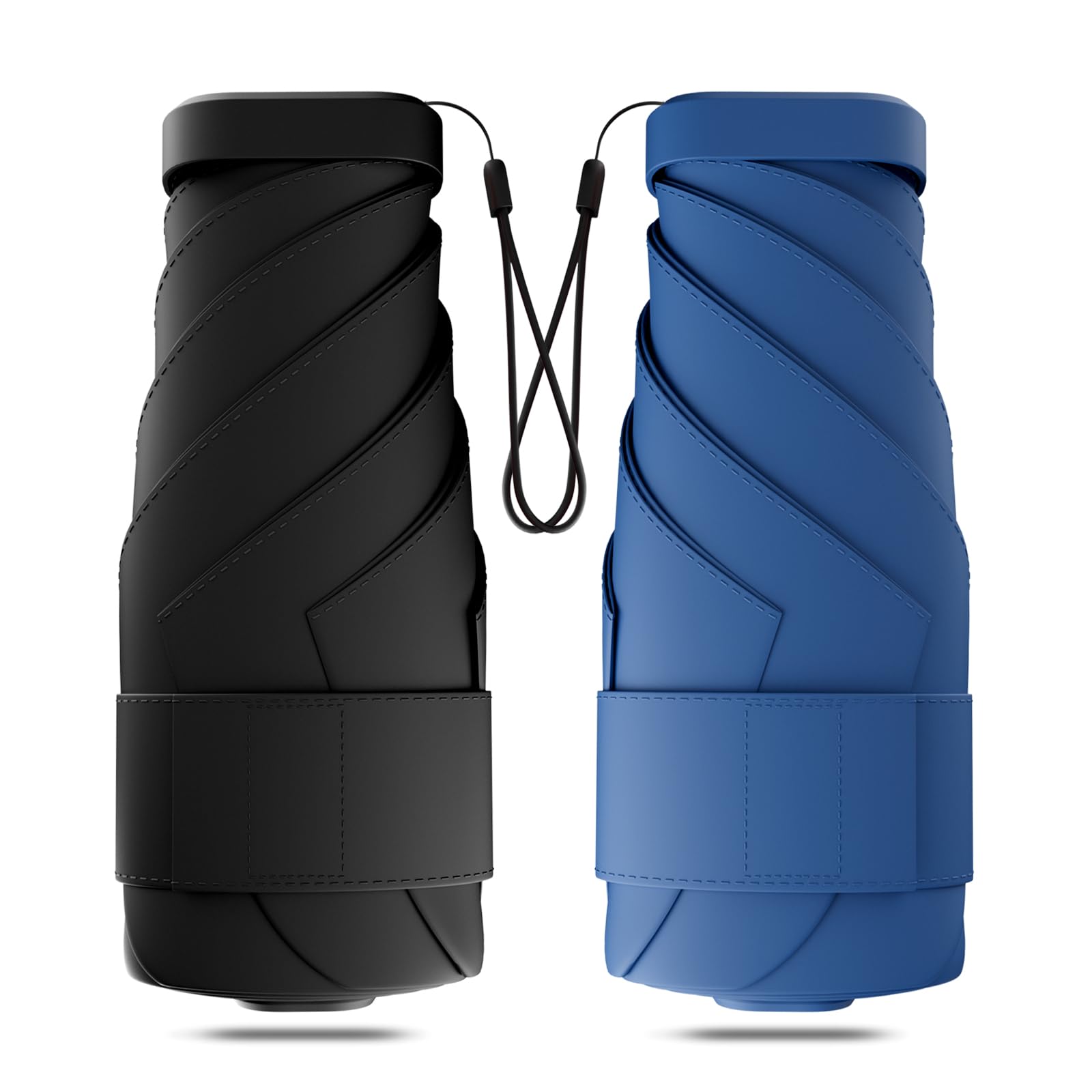 Windproof Mini Travel Folding Umbrella - UPF 50+ Sun & Rain Protection, Small Compact Lightweight Design Fits in Pocket or Bag, Eco-Friendly Fabric