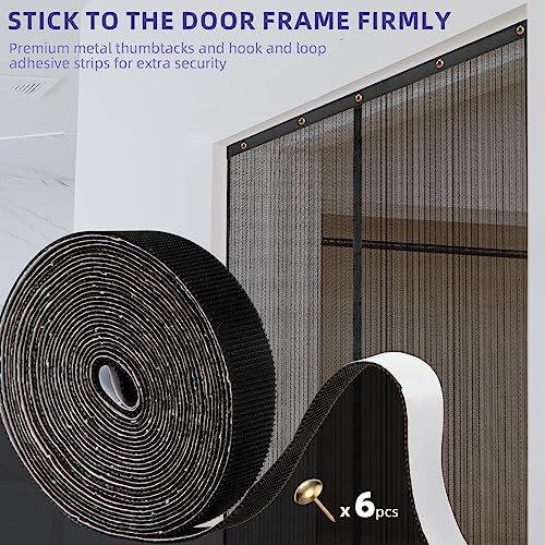 Image of Magnetic Screen Door, Self Sealing Screen Door, Heavy Duty Door Screen Magnetic Closure Keep Bugs Out, Retractable Screen Door Mesh - Pet and Kid Friendly, Hands Free Door Screen 35 inch x 82 inch