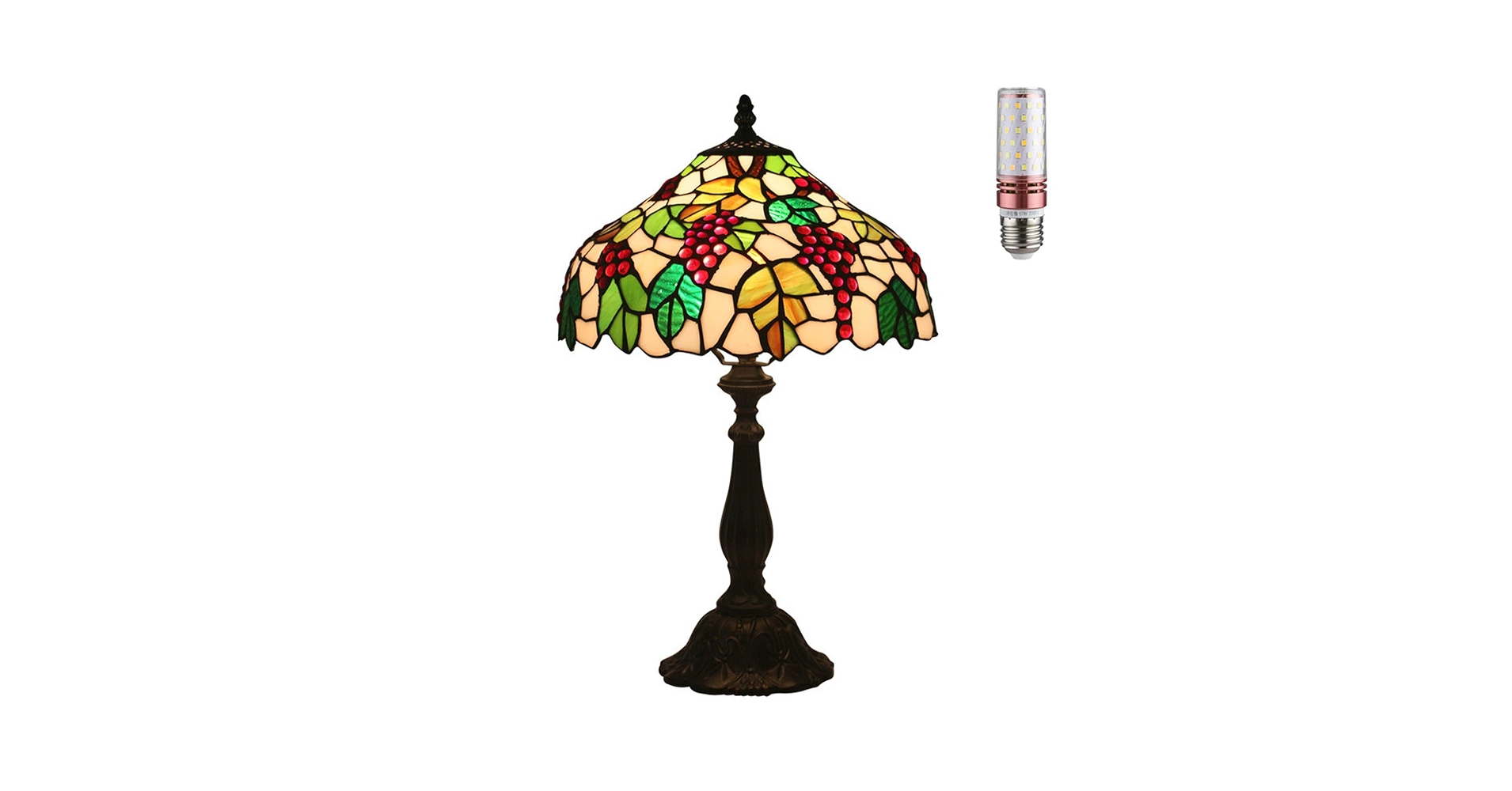 Amazon.co.jp : ステンドグラステーブルランプ ティファニー風