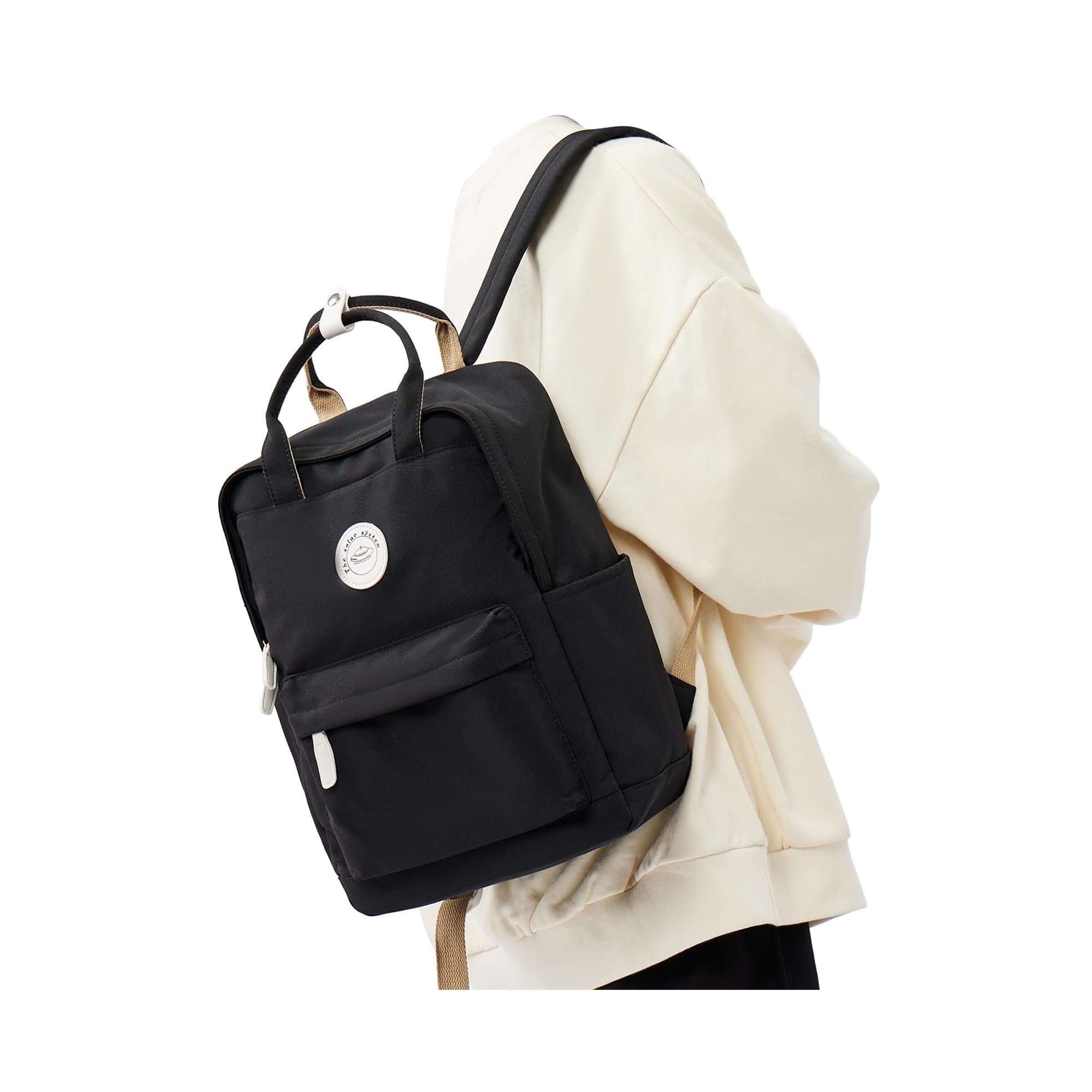 Black Small Backpack for Girls, Teenage Girls' Backpacks Middle School Students Bookbag Outdoor Daypack, Lightweight Casual Travel Daypack for Women