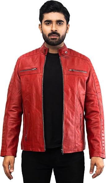 Amazon.com: Super El hombre Cosplay cómic superhéroe traje rojo negro  ciclistas estilo chaqueta de cuero : Ropa, Zapatos y Joyería