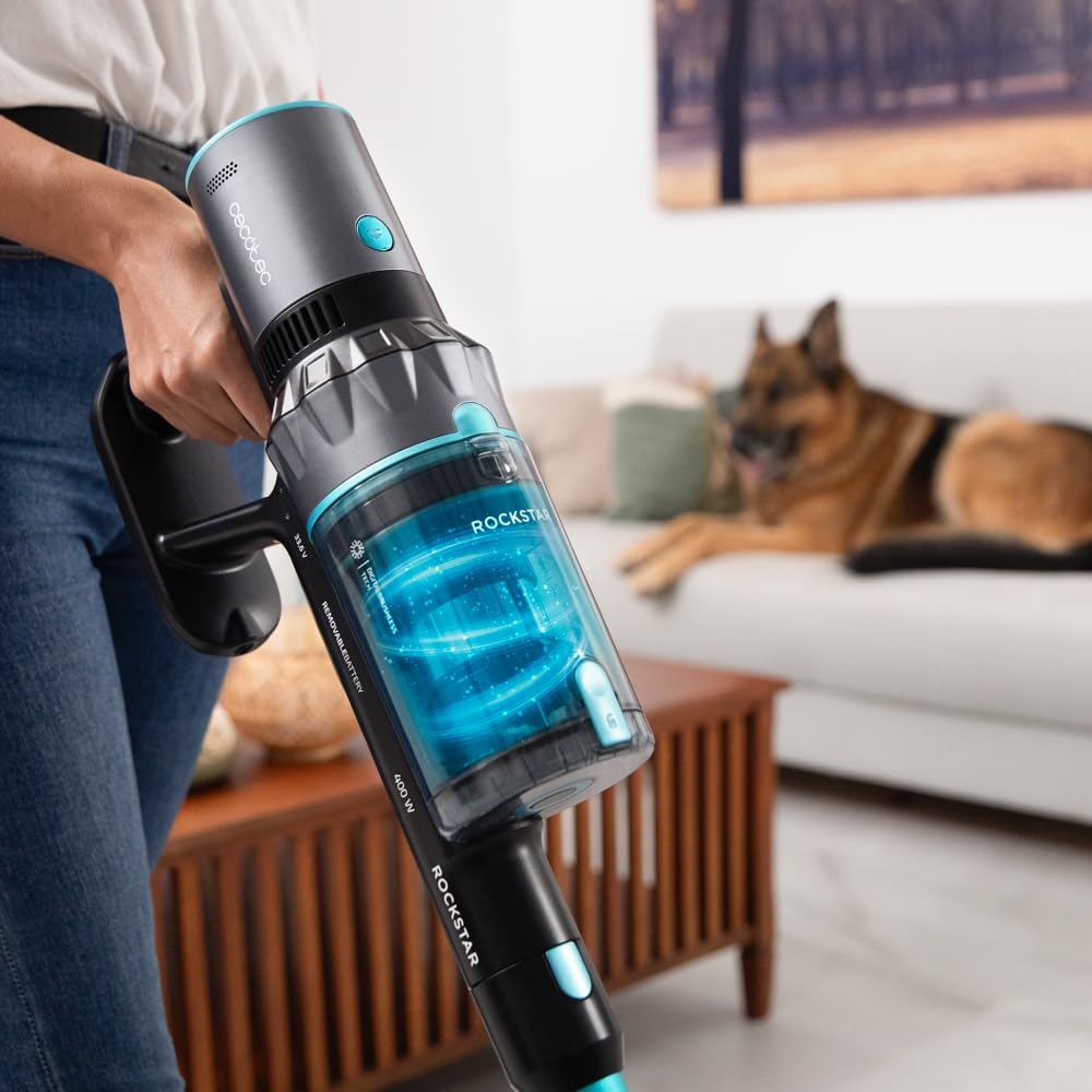 Cecotec Aspirapolvere Scopa Elettrica Senza Fili Conga Rockstar 2500 Thunder Flex Animal, Ciclone Parallelo, 400W, 30Kpa,122Aw, 65Min Auton, Tubo Flessibile, Spazzola Jalisco/Accessorio Animali