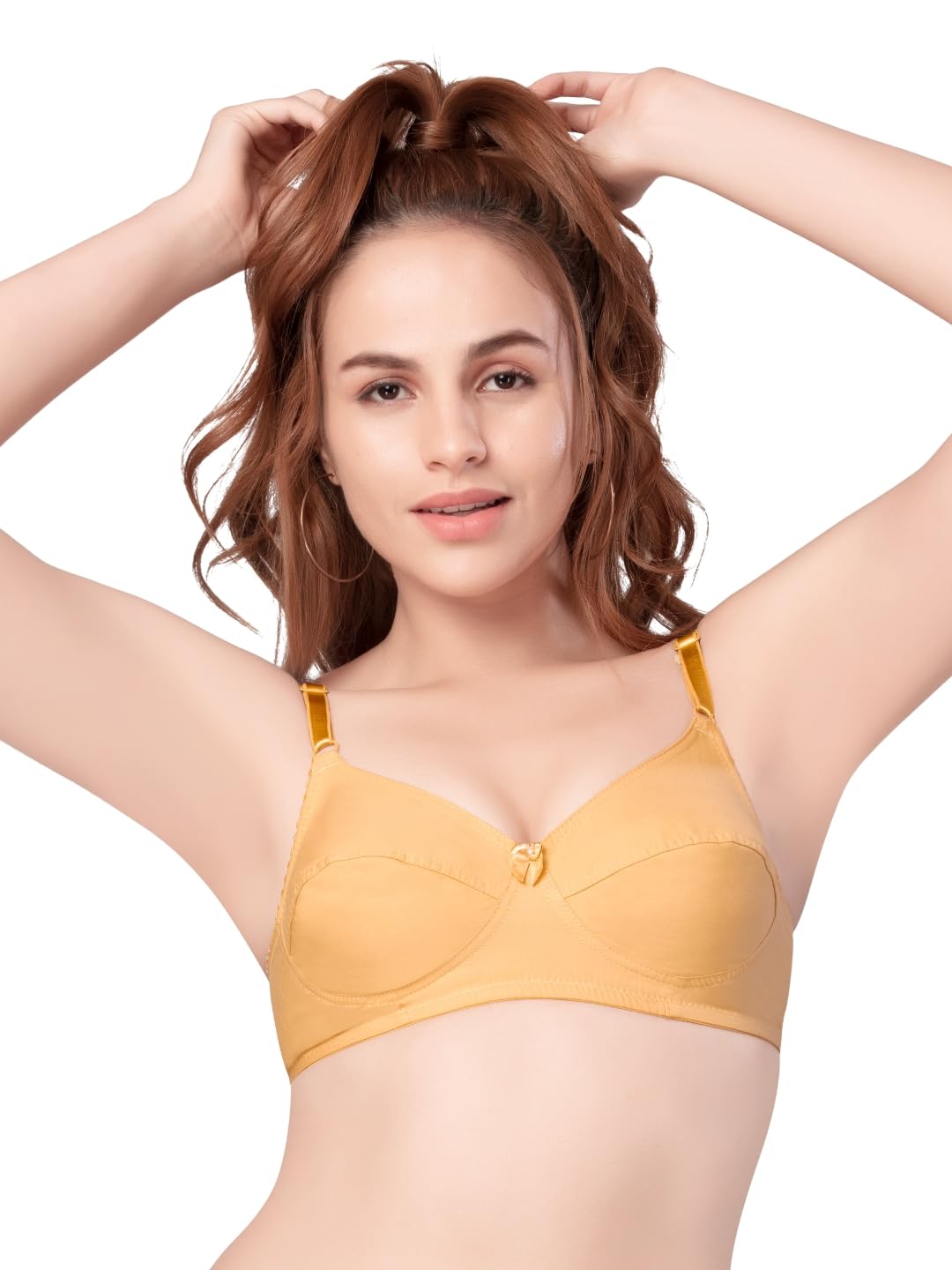 daisy dee DASIY DEE Women's Cotton Non-Padded Seamed Wire-Free with Adjustable Straps V-Neck Full Coverage Regular/Saree Bra - NMELN-picture-16