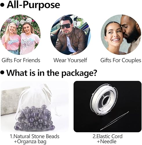 Miniatura 9 de AsVrai U 100 cuentas redondas de cuarzo rosa natural de 0.315in para hacer joyas, collares, pulseras