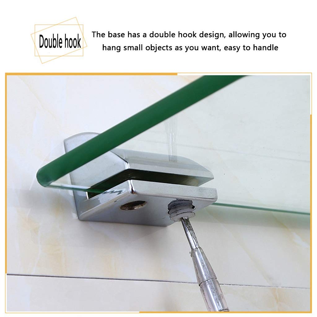Estante de Vidrio para baño Estante de Esquina para baño Estante de Almacenamiento de Cocina con toallero y Gancho Doble Estante de baño de Vidrio (Color : Style2)