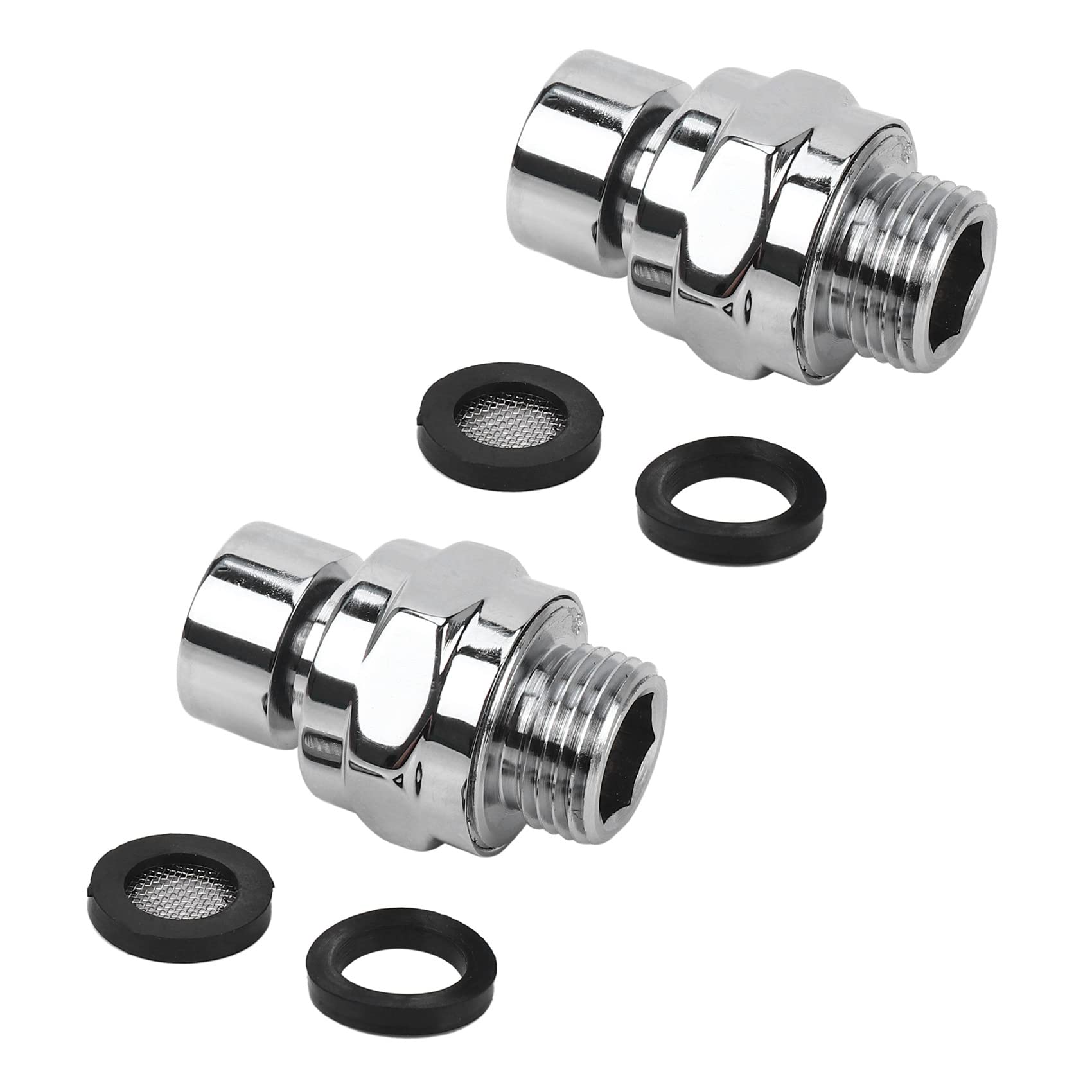 Hndhbfgrt Silver 2X Brass Chrome Ball Joint Shower Arm Head Angle Adjustable Swivel Adapter