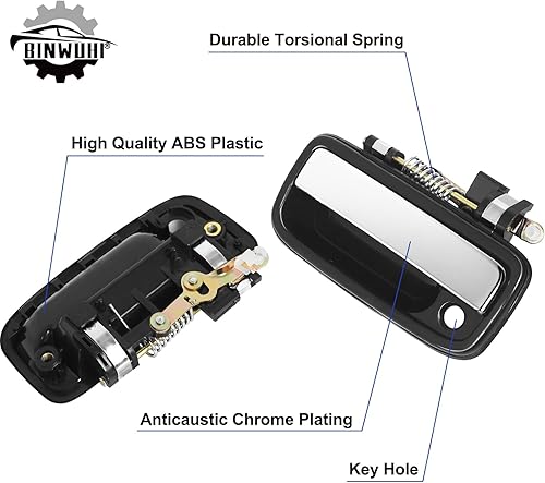 Miniatura 3 de 2 manijas de puerta delantera izquierda para el lado del conductor y del lado derecho del pasajero compatibles con Toyota Tacoma 1995-2004, Toyota