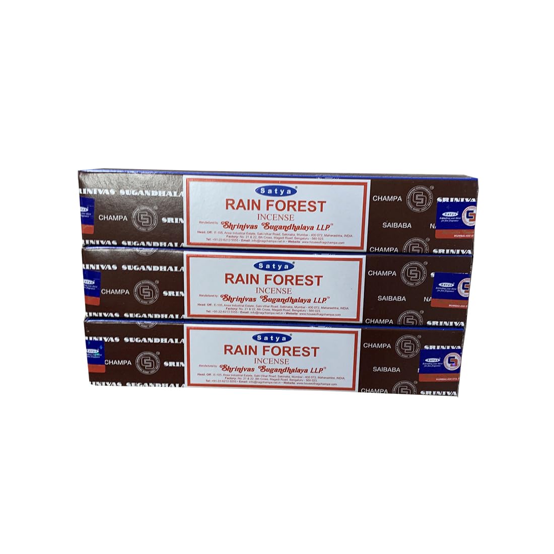 Giftlocaluk #N/A Saty Rainforest Incense Sticks 3 X 20 Sticks - Fresh Earthy Arom For Mindful Living & Calm | Plastic-Free Dispatch - Festive Wellness Gift Set, Ideal For Relaxation