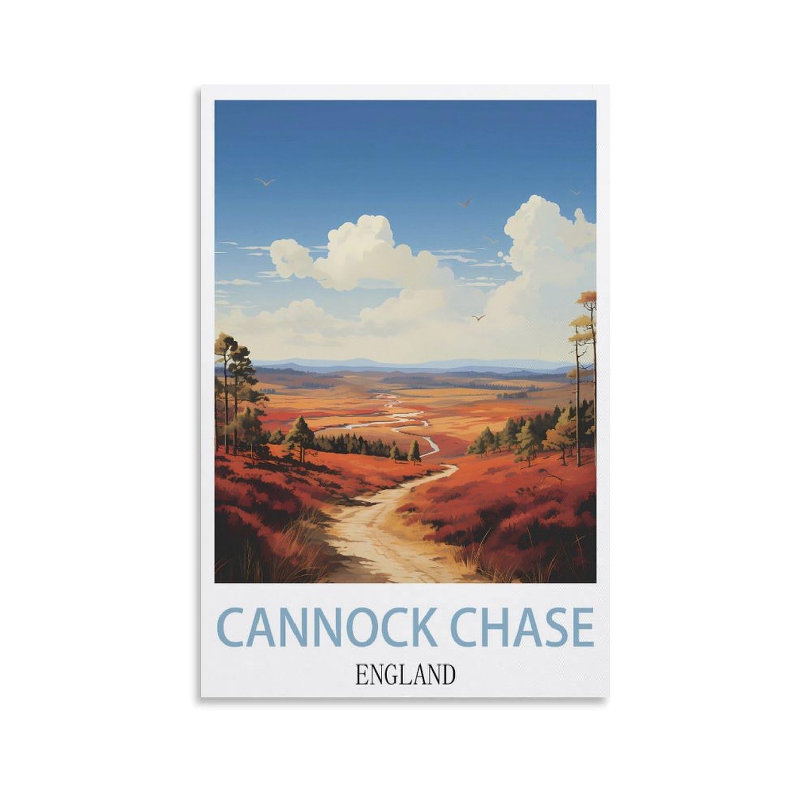 Nprzm A335 Vintage Metal Tin Signs Cannock Chase Englands Wall Poster Retro Tin Sign Metal Plaque For Bar Wall Decor Home Living Room Wall Art Decor 15X30cm