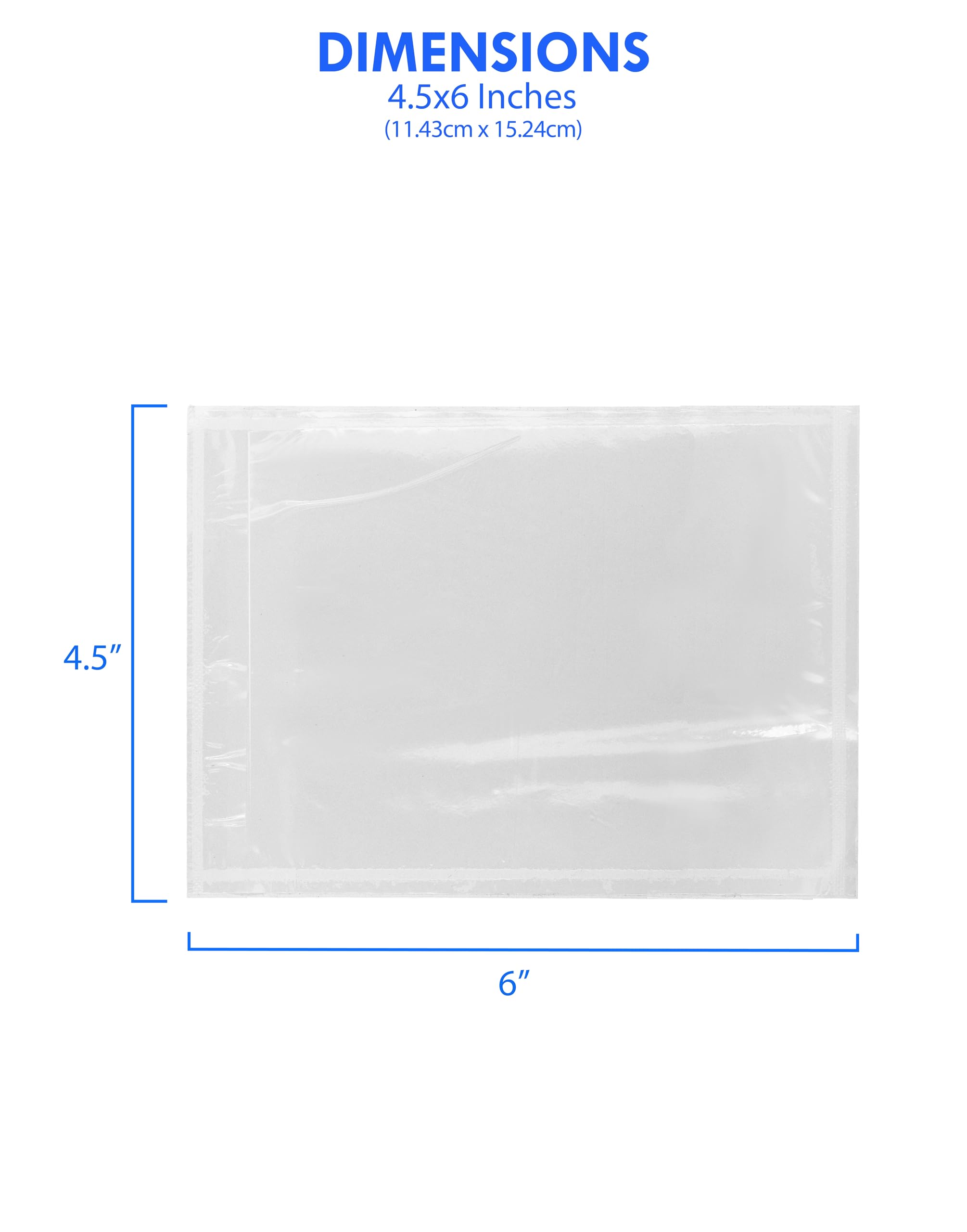 GPI - Sobres de plástico para facturas y/o listas de embalaje, 11,4 x 15,2 cm, con tira autoadhesiva, carga superior para listas de embalaje, facturas y papeleo, paquete de 1000 unidades