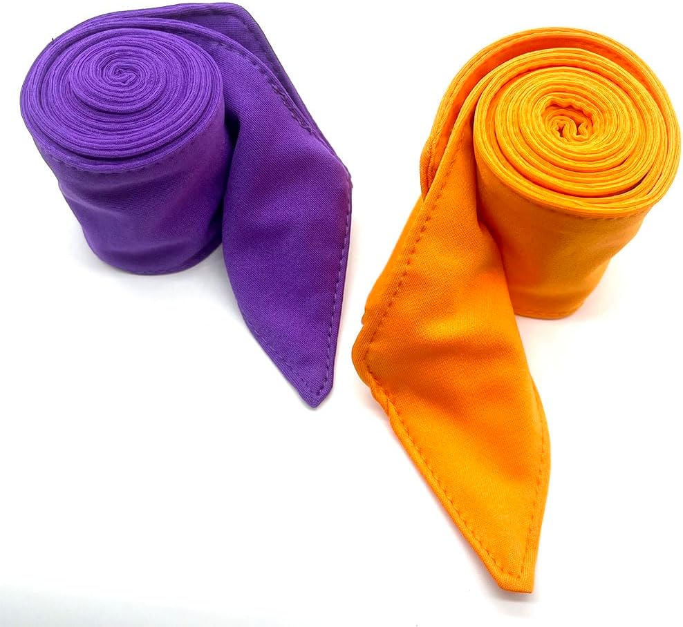 2 Pack Headbands Tie on Headband for Women Men Running Athletic Sport Tennis Head Band Hair Head Band Elastic Sports Basketball Sweatband Stetchy Yoga Workout(Purple and Orange)