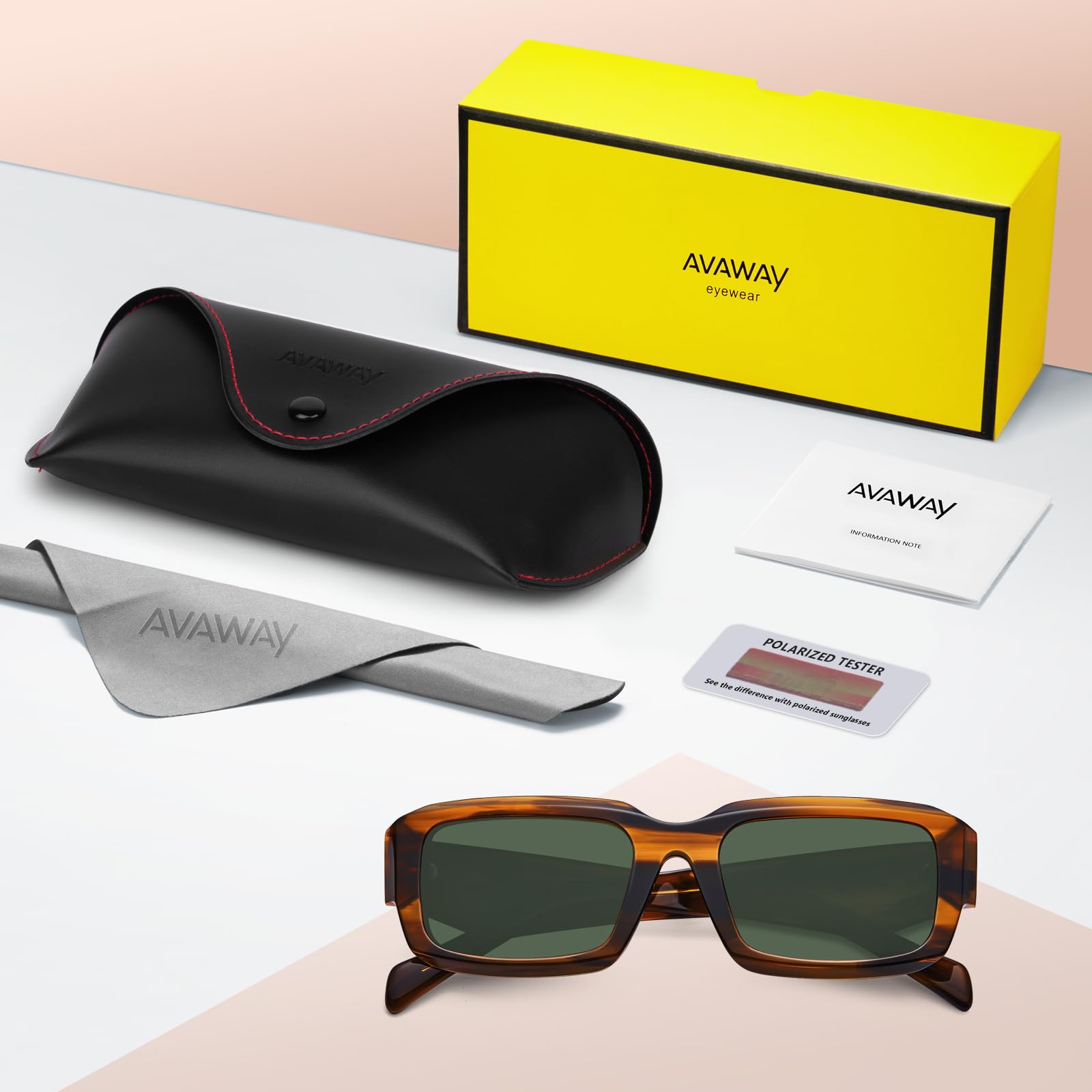 AVAWAY Occhiali da Sole Polarizzati per Gli Uomo Occhiali Acetato Cornice TAC Lente UV400 Protezione per la Guida di Viaggio