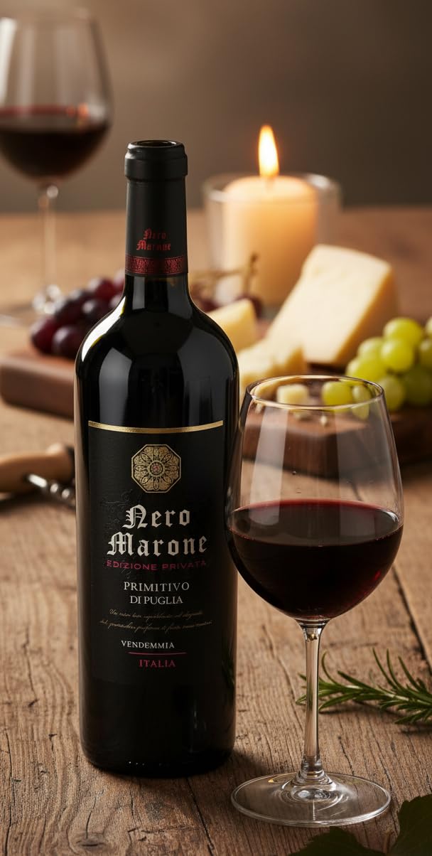 Nero Marone - Vin rouge italien, Primitivo IGT Puglia (6 x 0.75 L)