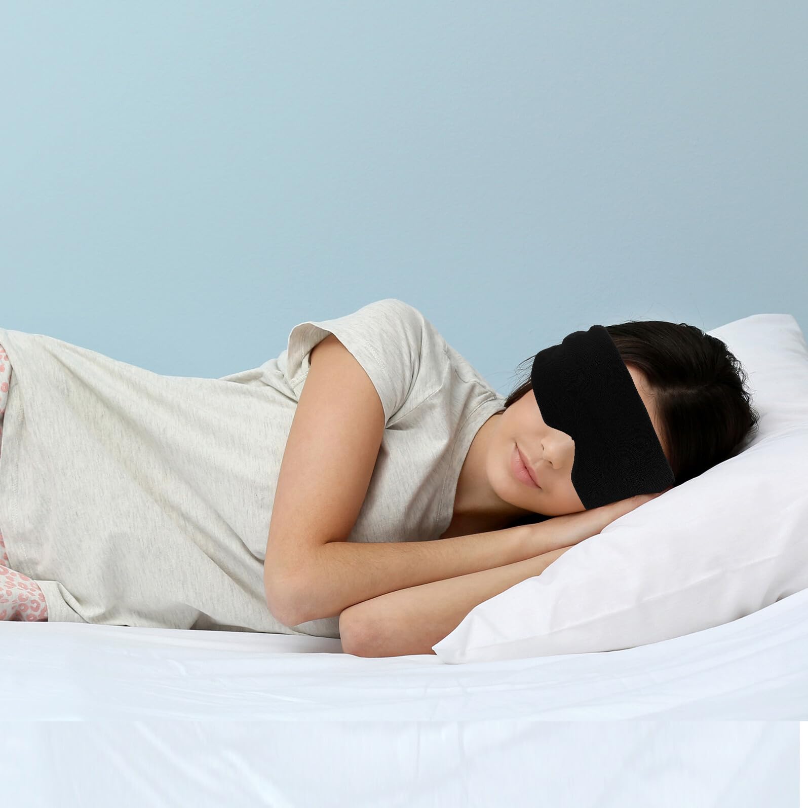 SECFOU 2 Piezas Antifaz para Dormir de Modal Algodón Ligero y Cómodo, Bloqueo de Luz Adecuado para Verano y Vuelos Largos, para Hombres y Mujeres