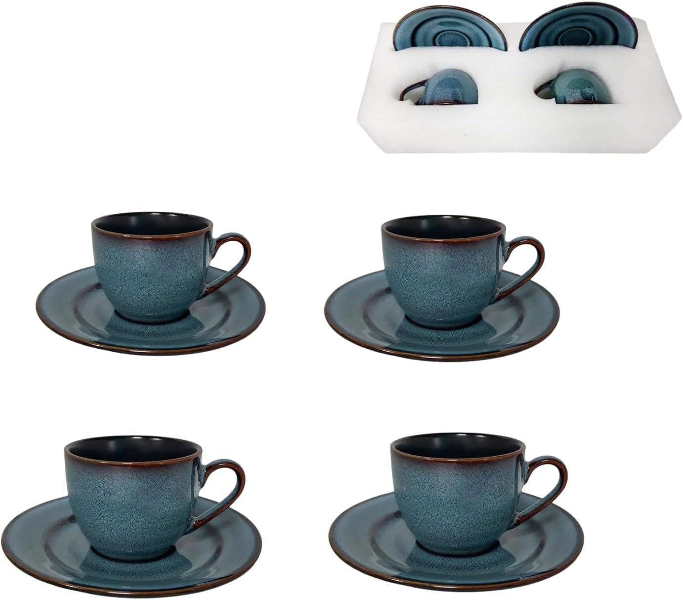 Tasse à café et soucoupe porcelaine anti-brûlure 88ml