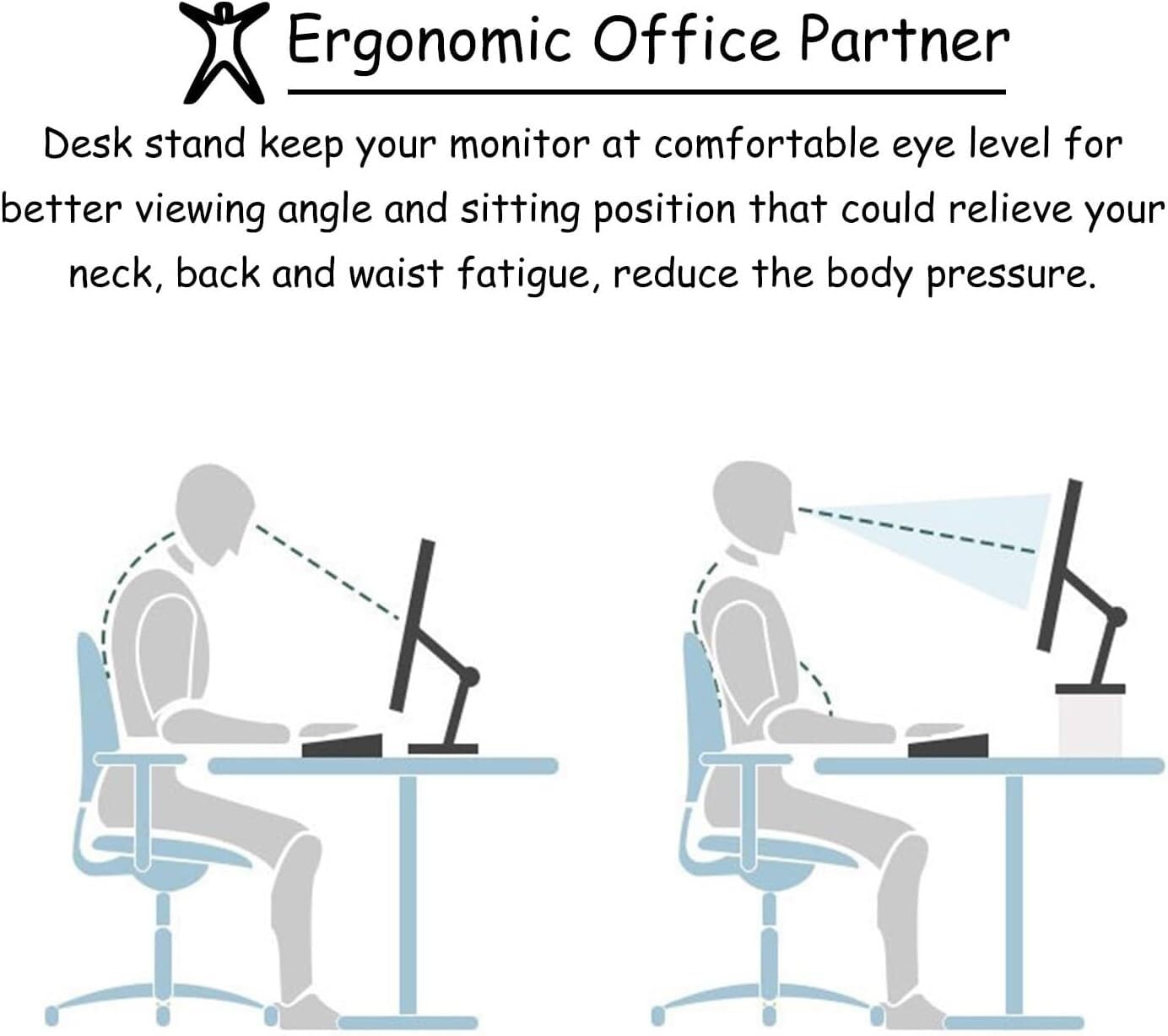 Podstawka pod monitor komputerowy/trójkątny, narożne białe podstawki z uchwytami na długopisy i otworem na kabel, ergonomiczna trójkątna półka na biurko