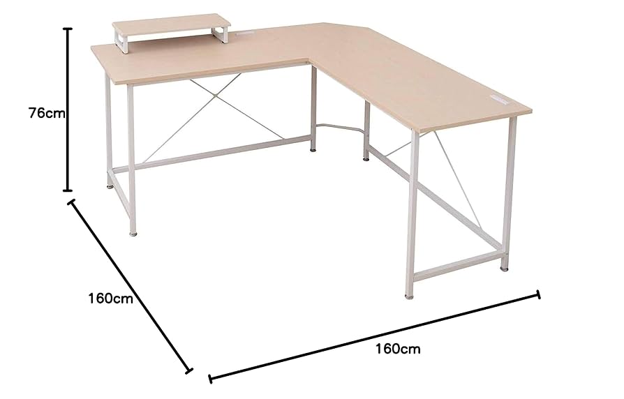 山善 デスク 幅160㎝ ナチュラルメイプル PND-1600(NM) Amazon.co.jp: 山善 デスク 幅160×奥行160×高さ76cm L字