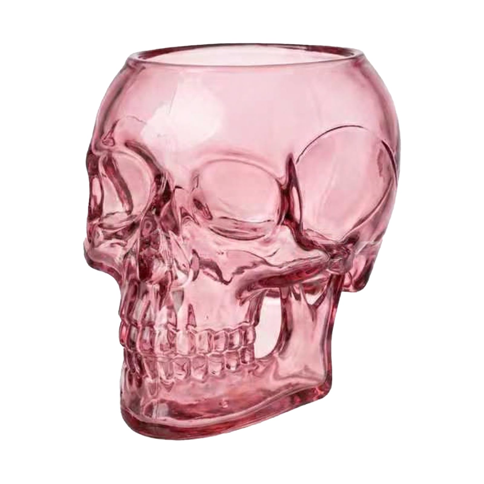 Gothic Skull Wall Vase Translucent Resin Pink Planter Unique Desktop Ornament for Dried Flower Home Decoration Halloween Party Gift A