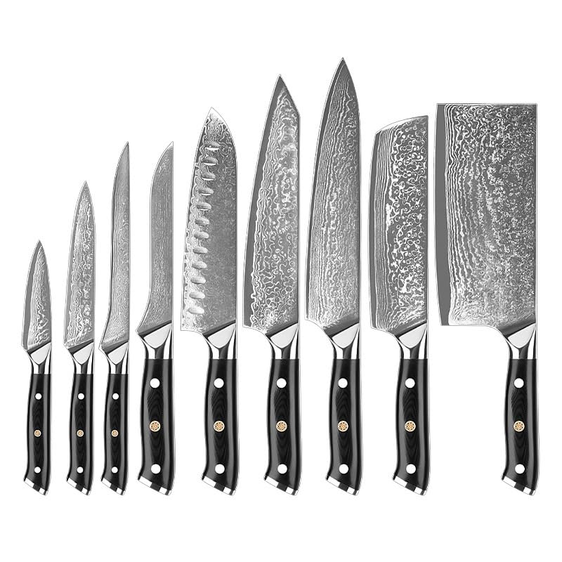 Set Cuchillos Cocina 9 Piezas Acero Inox