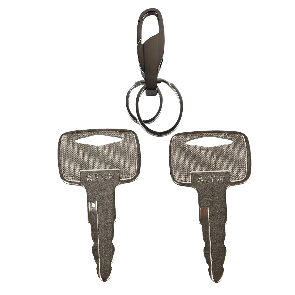 2PCs Ignition Key with Keychain 91A07-01910 A5160 Compatible with Mitsubishi Caterpillar Forklift