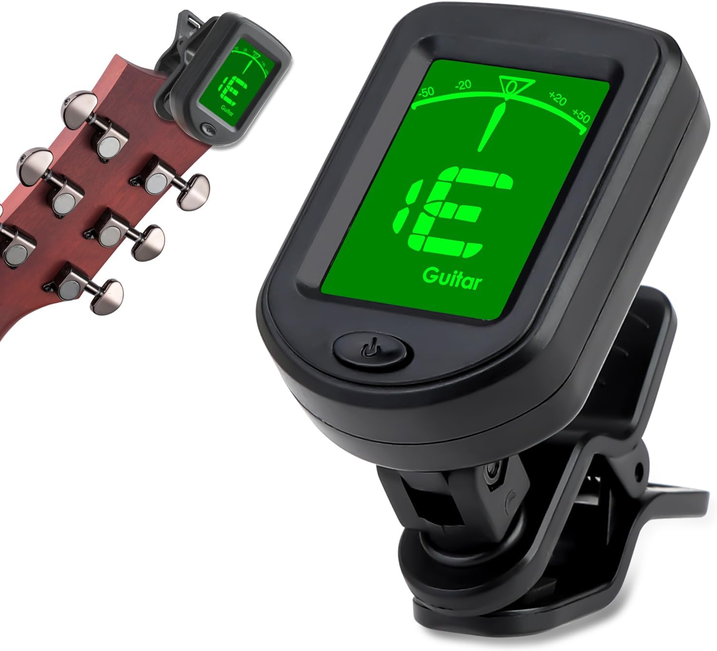Guitar Tuner Clip On, 360 Degree Rotation Digital Electric Tuner with