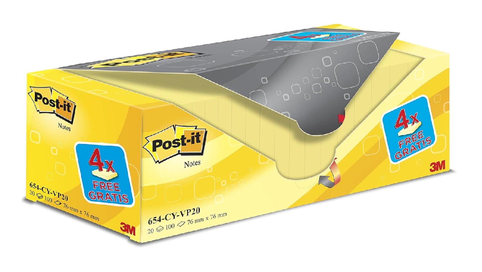 Post-it 76 x 76 mm "Value Pack" Notes - Canary Yellow (Pack of 20)