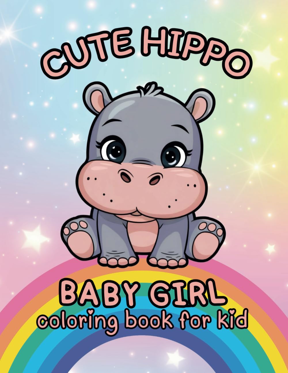 Moo Deng Hippo Baby Coloring Book Cute Hippo: Gift for Moo Deng Fan , Hippo Lovers