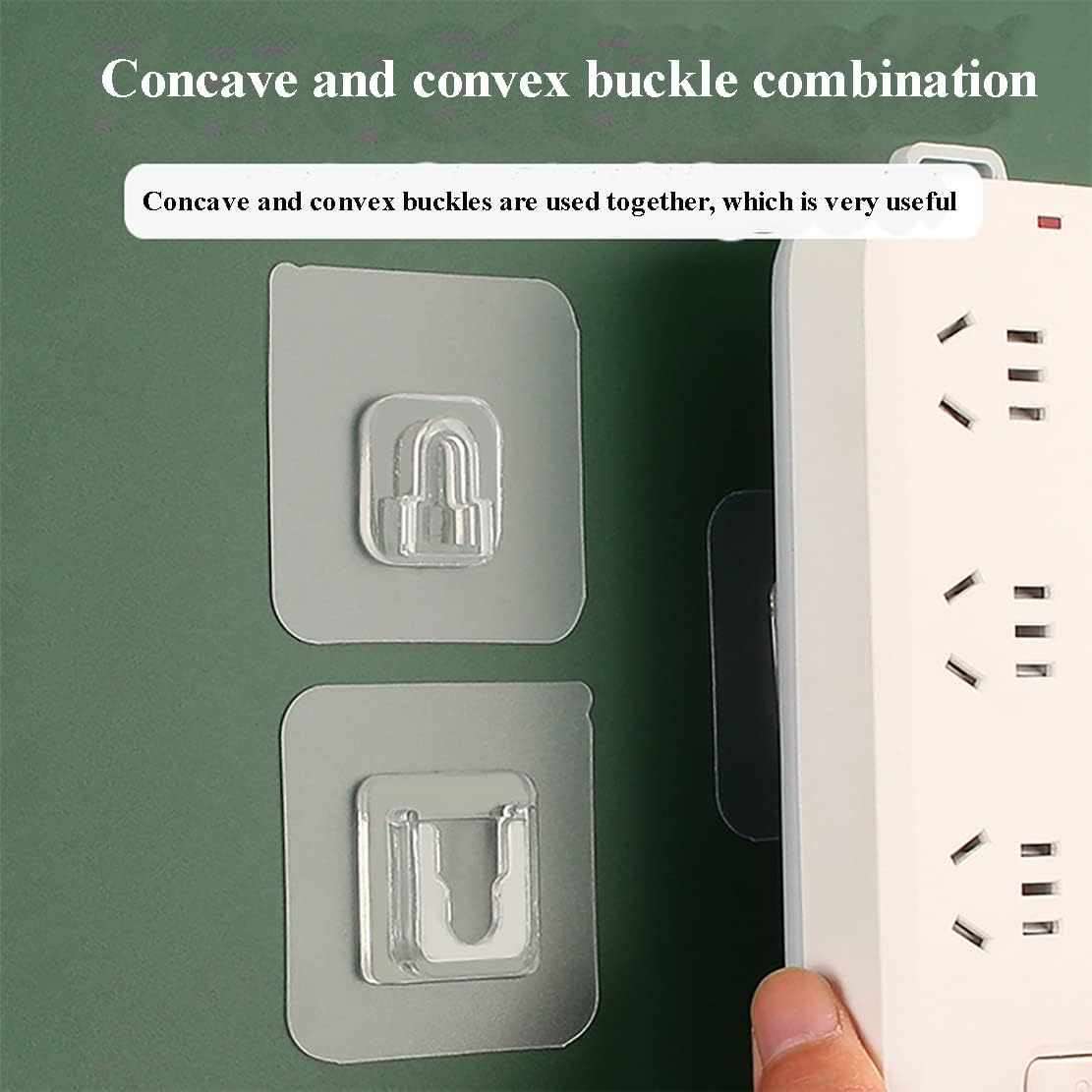 6 Pairs Wall Mounted Replacement Sticky Pads for Kitchen Bathroom Shower Caddy Organizer Rack Holder Nail Free Adhesive Hooks (6 Concave and 6 Convex) image 4