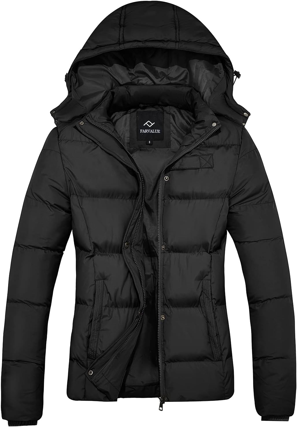 FARVALUE Women's Winter Coat Thicken Puffer Jacket Warm Bubble Coat with Removable Hood