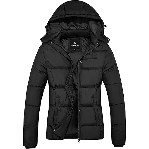FARVALUE Women's Winter Coat Thicken Puffer Jacket Warm Bubble Coat with Removable Hood