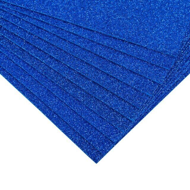 EliteKoopers 10 pcs Dark Blue A4 Glitter Foam Sheets for Christmas Bows, Arts, Crafts and Decoration โ image 1