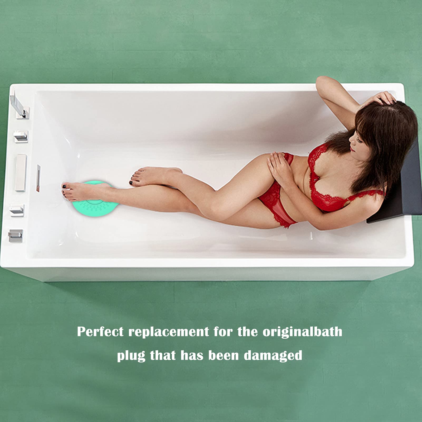 Tappo Di Scarico Universale Tappo Per Vasca Bagno in Silicone Coperchio Per Trappola D'acqua Per Cucina E Bagno, Coperchio Per Scarico A Pavimento Multifunzione Resistente Agli Odori,Verde,2 Pack
