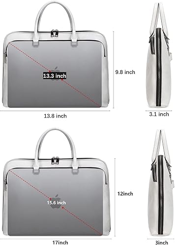 Miniatura 2 de Blofinche Bolso bandolera para laptop, maletín de cuero genuino de 15.6 pulgadas