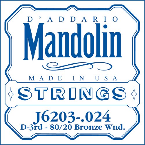 D'Addario J6203 .024 80/20 Bronze Wound Single String for Mandolin