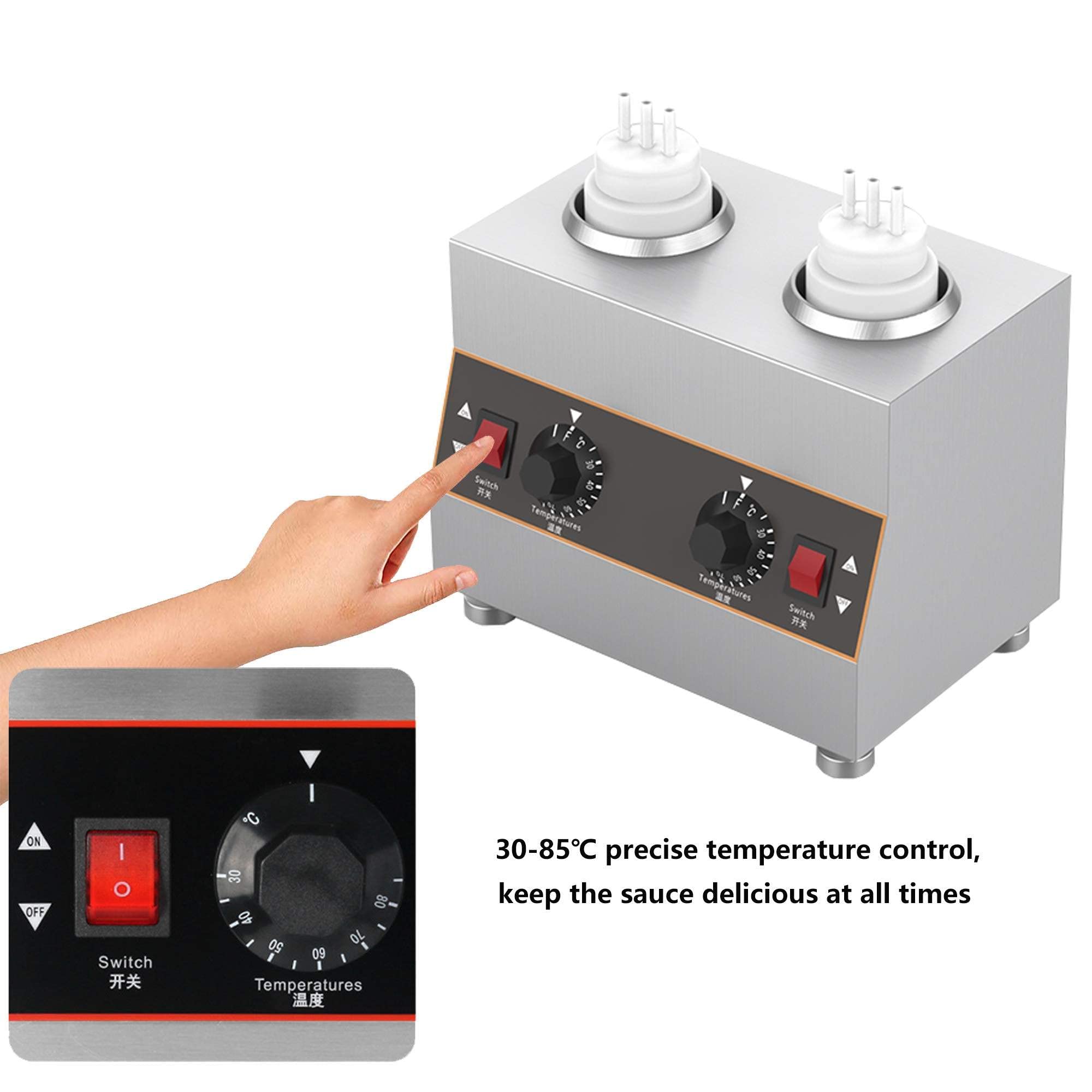 Scioglitore E Dispenser Elettrico Commerciale per Salsa al Formaggio da Banco, per Alimenti, Salse, Condimenti E Bottiglie.,3grids