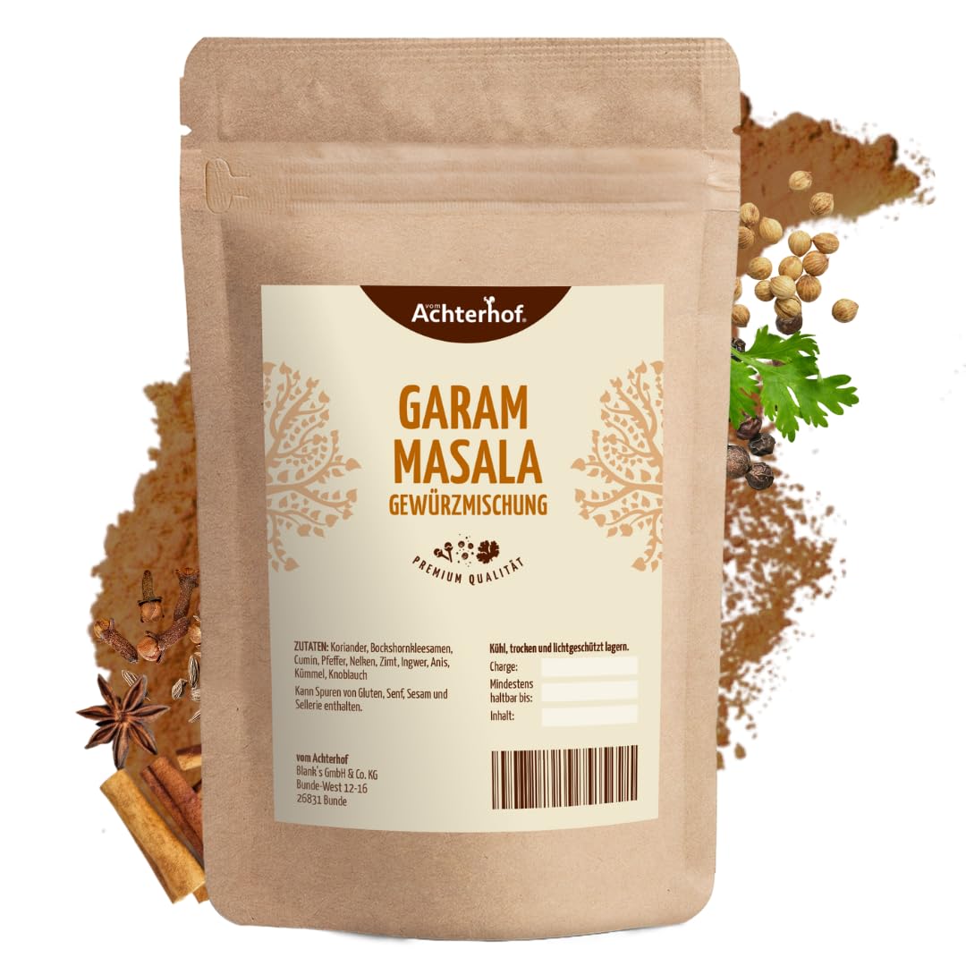 Garam Masala 250g | traditionelle indische Gewürzmischung | Ideal zur Zubereitung von indischen Gerichten | feuriger und aromatischer Geschmack | vom Achterhof