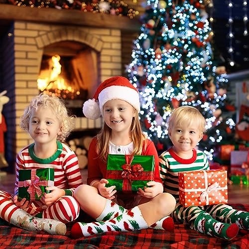 Image of Hoolerry 30 Pairs Christmas Fuzzy Socks in Bulk for Women Adult Men Gifts Fluffy Holiday Winter Socks Unisex Warm Crew Gifts