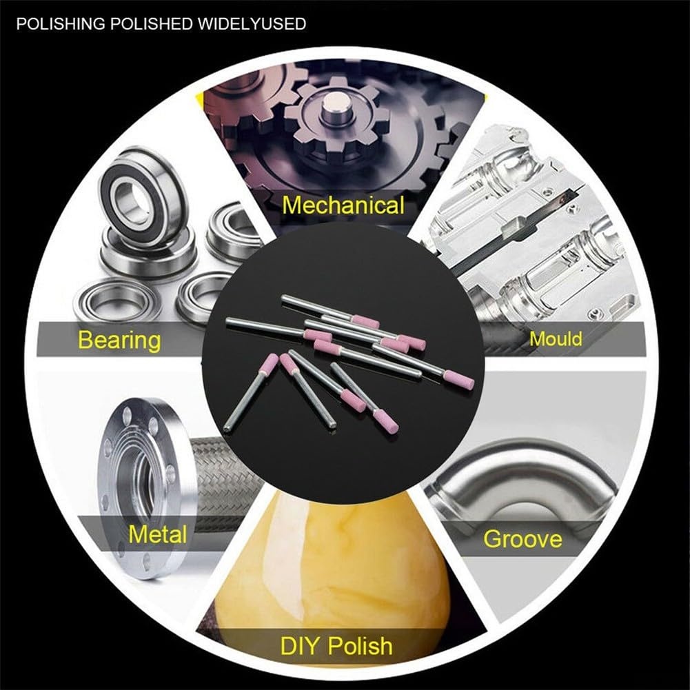 Kit di accessori per smerigliatrice rotante con 10 strumenti per lucidare e rettificare pietre in ceramica per metallo e finitura bordi