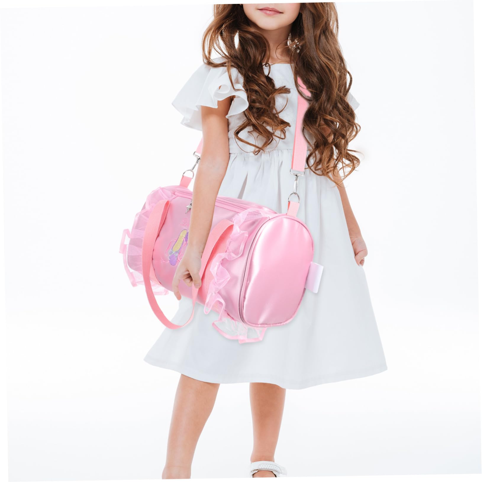 Ballett-Tanztasche storage bags makeup tasche Tanz Tasche mit großem Fassungsvermögen Satin Tanz Tasche Umhängetasche Tanztasche für Mädchen Ballettzubehör für Mädchen Satin-