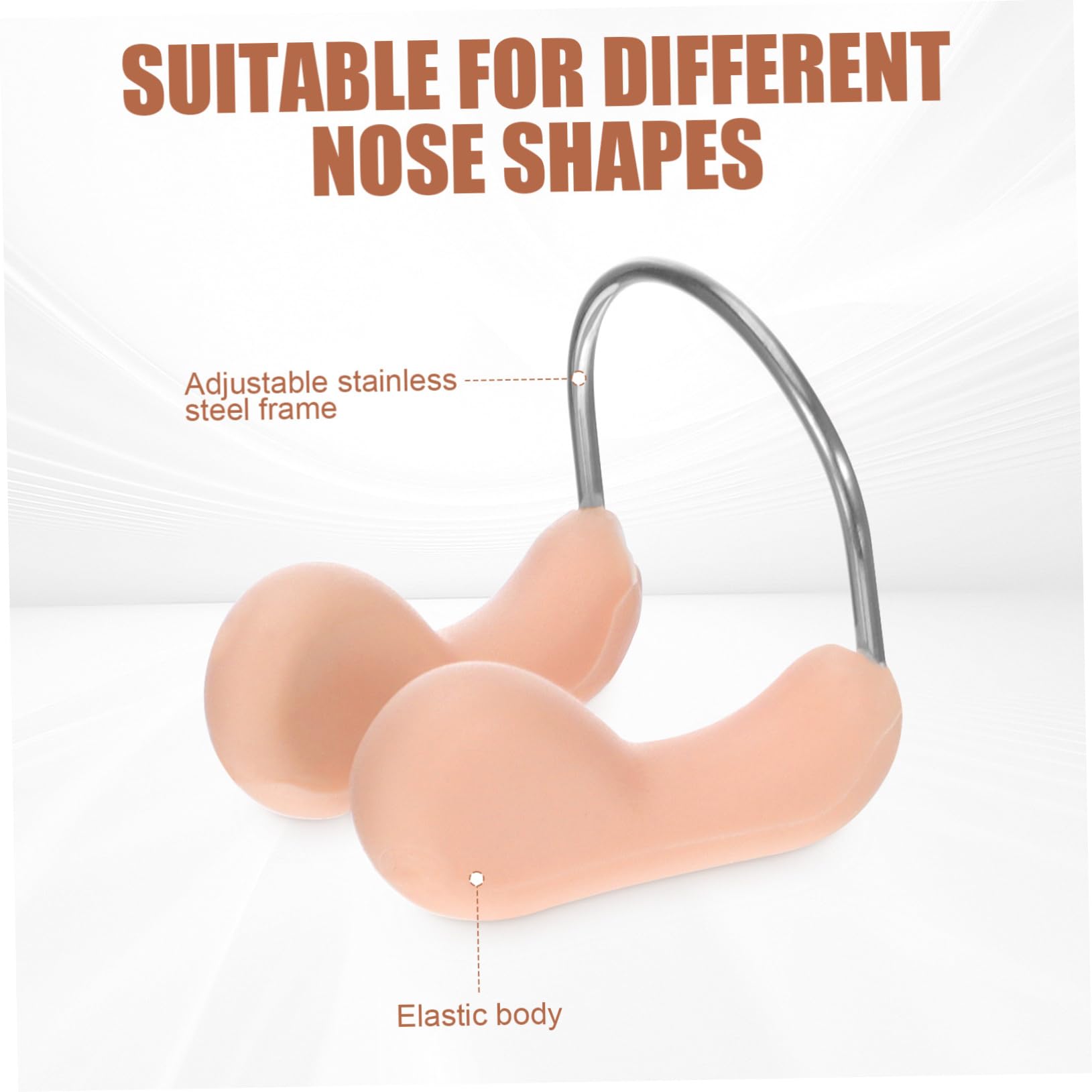 POPETPOP Clip De Nariz De Natación Impermeable Nadar De La Nariz De Natación Clips De Nariz para Nadadores Clips De Nariz para Deportes Acuáticos Beige